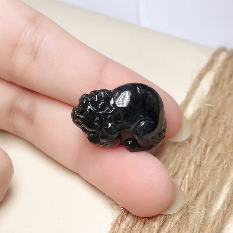 【招財神獸】烏雞翡翠戰神貔貅 | 天然緬甸玉翡翠A貨 | 送禮