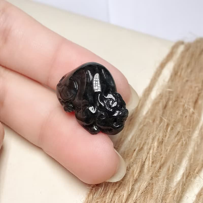 【招財神獸】烏雞翡翠戰神貔貅 | 天然緬甸玉翡翠A貨 | 送禮
