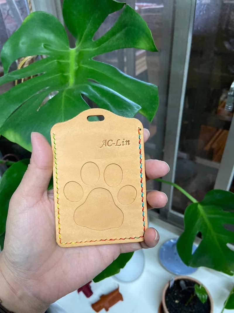 貓掌皮革手縫證件套-貓奴必備