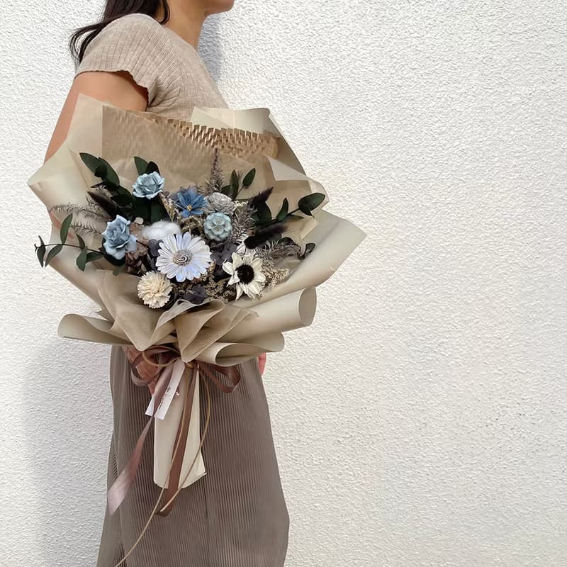 【艸弄Garden Lane Floral】焙茶拿鐵太陽花花束