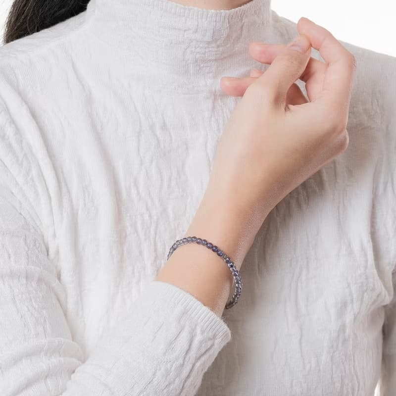 堇青石∣天然能量水晶手串∣3.5-4.5mm D14704