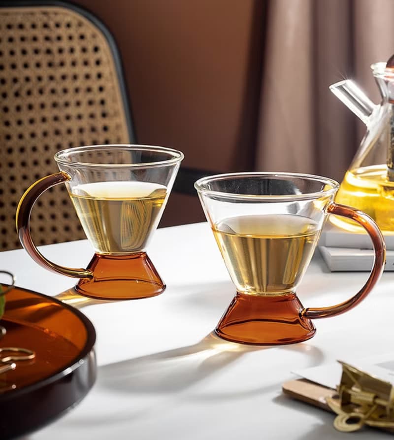 英式下午茶耐熱玻璃琥珀色茶杯 一入