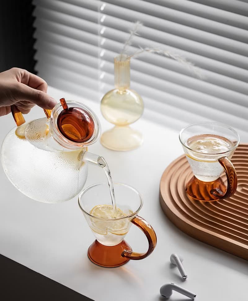 英式下午茶耐熱玻璃琥珀色茶杯 一入