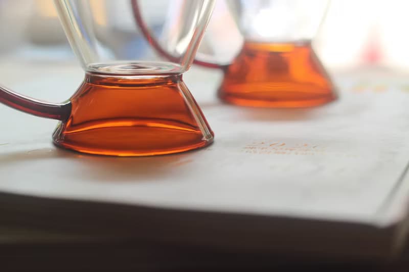 英式下午茶耐熱玻璃琥珀色茶杯 一入