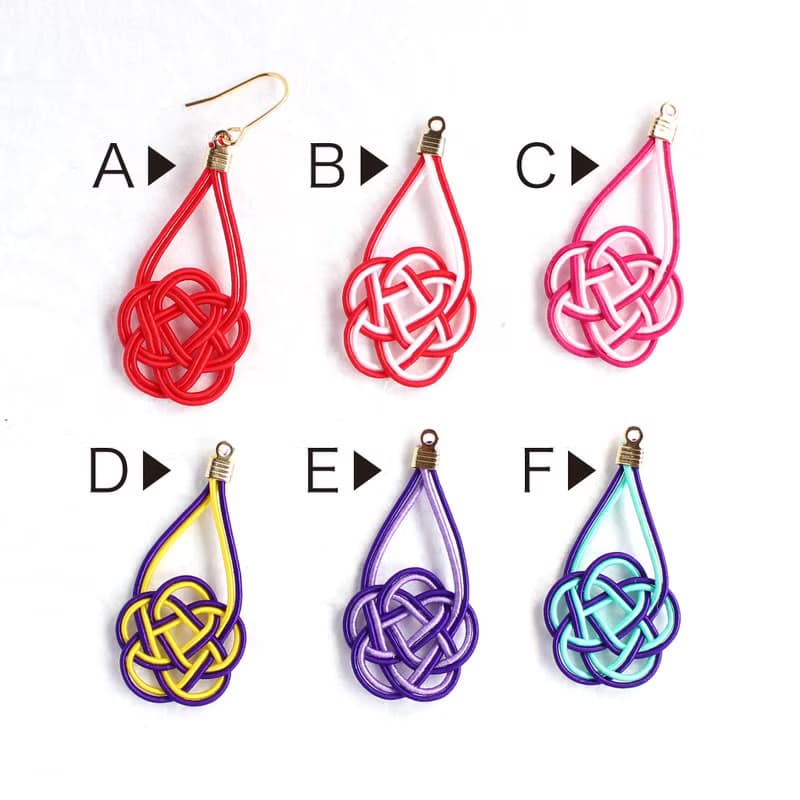 japanese style pierce earring / ear clip /mizuhiki / accessory / flower