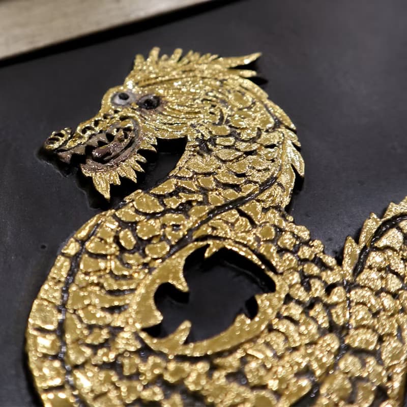 福祿*壽*喜 龍年鎏金陶版畫 掛畫 擺飾 裝飾畫 手作 入厝禮 新年