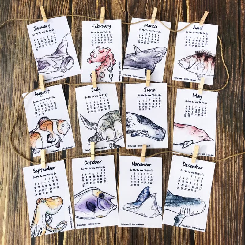 2021 魚七分布月曆
