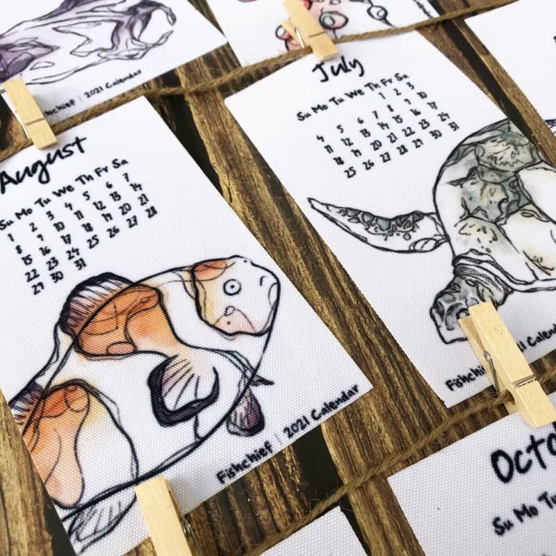 2021 魚七分布月曆