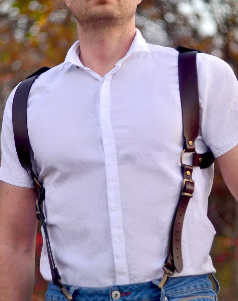 Leather handmade suspenders for mens. Handmade Suspenders. Braces. Wedding Groom