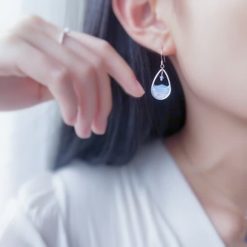 美人魚系列 | 美人魚漂泊 925銀針 可改耳夾
