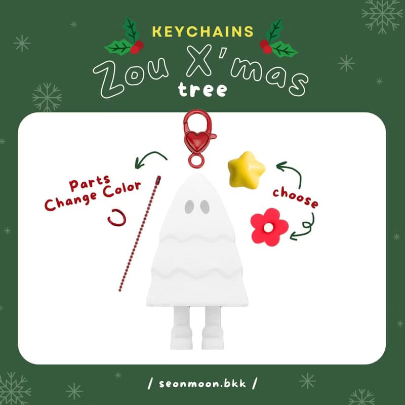 Zou X'mas Keychains - white body / Christmas keychains - white