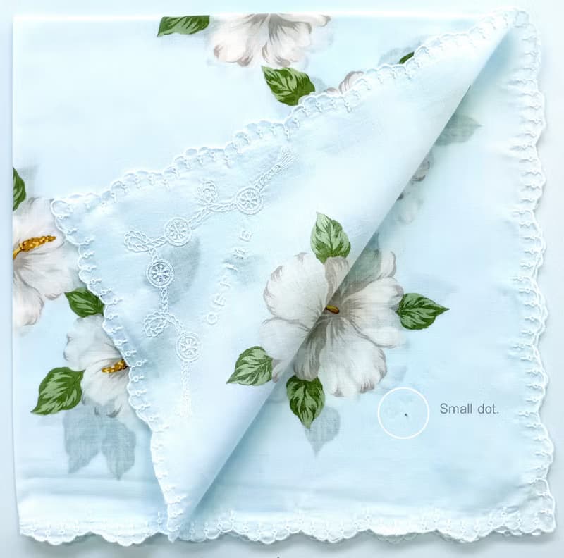 Celine Vintage Handkerchief Magnolia Floral 20 x 20 inches