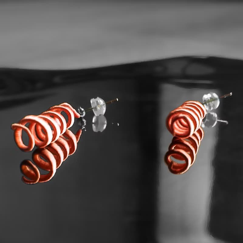 耳邊書畫 纏花耳飾 滌慮 橘紅