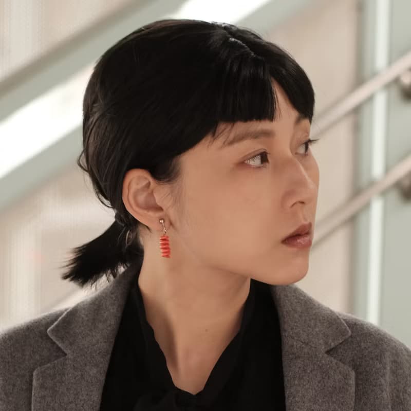 耳邊書畫 纏花耳飾 滌慮 橘紅