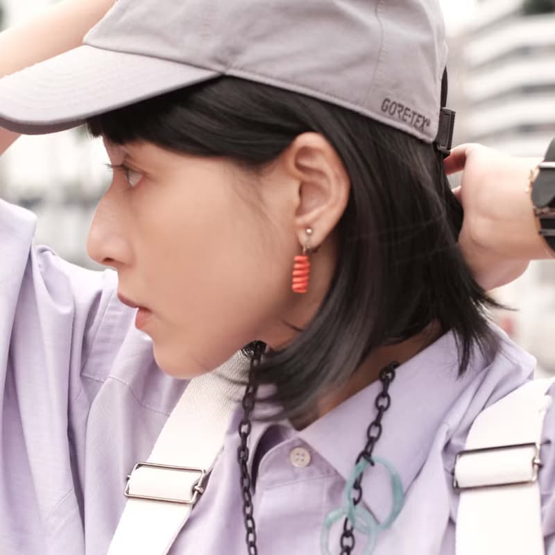 耳邊書畫 纏花耳飾 滌慮 橘紅