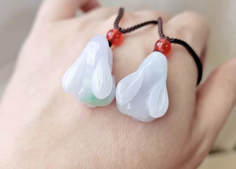 【親翠】天然翡翠 冰藍紫果綠春彩胖臀兔兔項鍊 生肖 兔