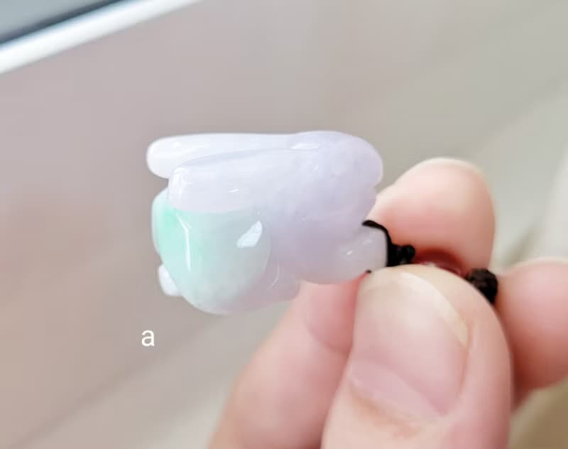 【親翠】天然翡翠 冰藍紫果綠春彩胖臀兔兔項鍊 生肖 兔