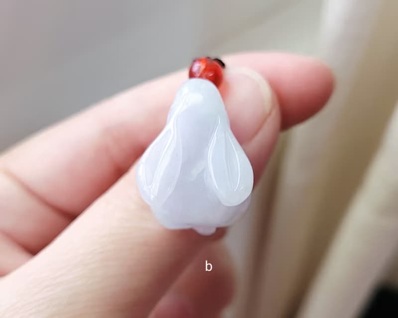 【親翠】天然翡翠 冰藍紫果綠春彩胖臀兔兔項鍊 生肖 兔