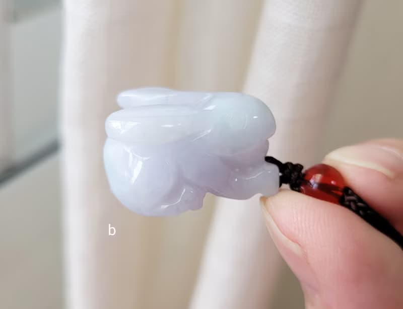 【親翠】天然翡翠 冰藍紫果綠春彩胖臀兔兔項鍊 生肖 兔