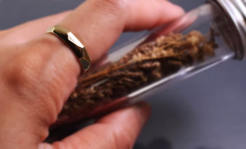 線條系列-不規則切面黃銅戒