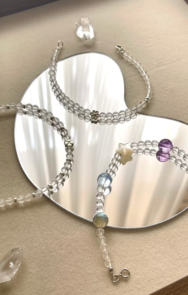 白水晶小清新S925銀 多寶設計款手鍊