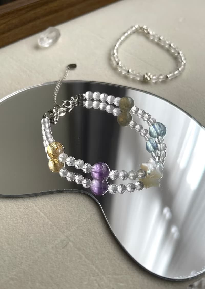 白水晶小清新S925銀 多寶設計款手鍊