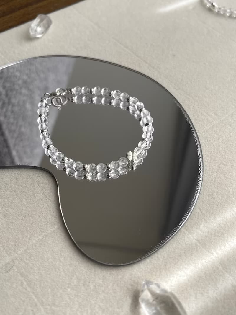 白水晶小清新S925銀 多寶設計款手鍊