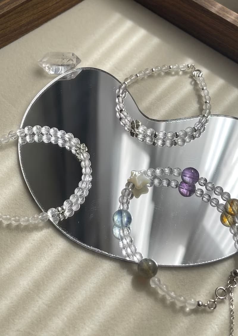 白水晶小清新S925銀 多寶設計款手鍊