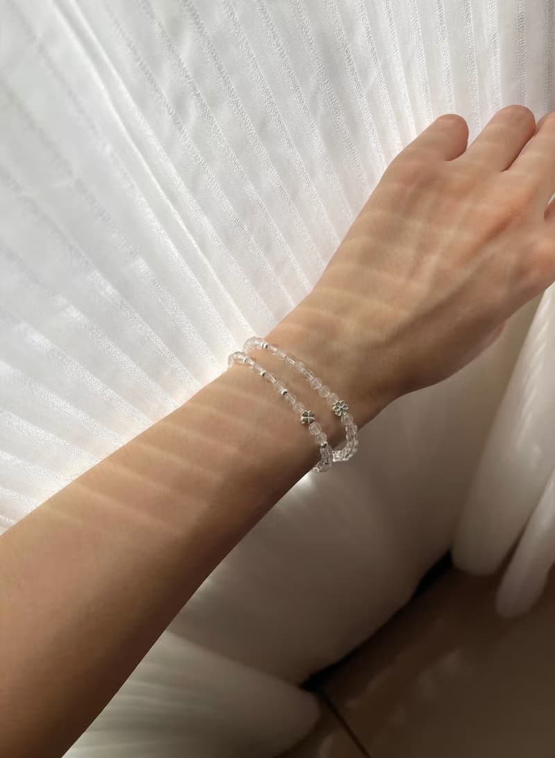 白水晶小清新S925銀 多寶設計款手鍊
