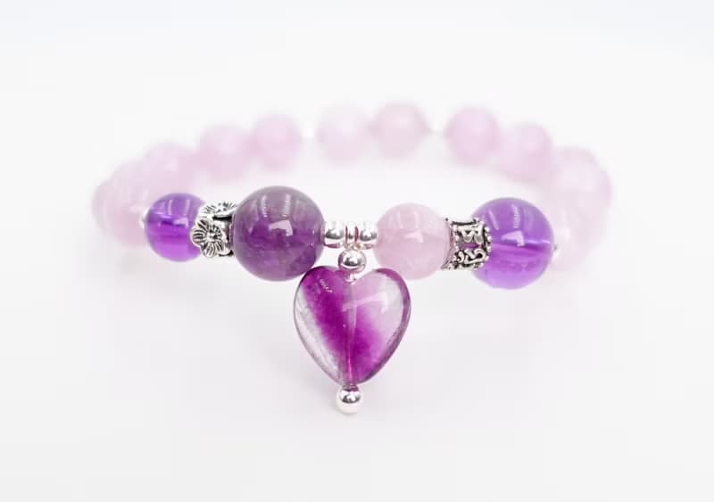 寶麗金珠寶-天然紫鋰輝石銀飾手鍊