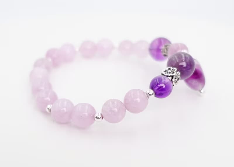 寶麗金珠寶-天然紫鋰輝石銀飾手鍊