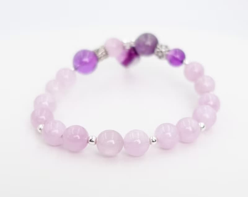 寶麗金珠寶-天然紫鋰輝石銀飾手鍊