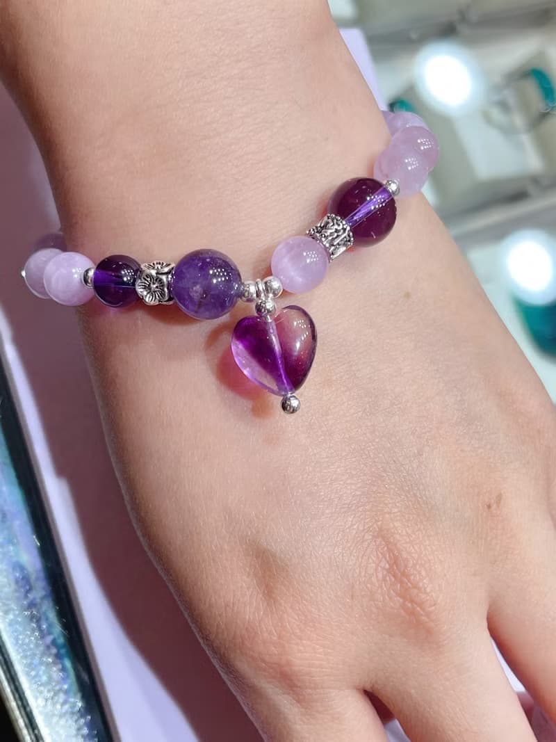 寶麗金珠寶-天然紫鋰輝石銀飾手鍊