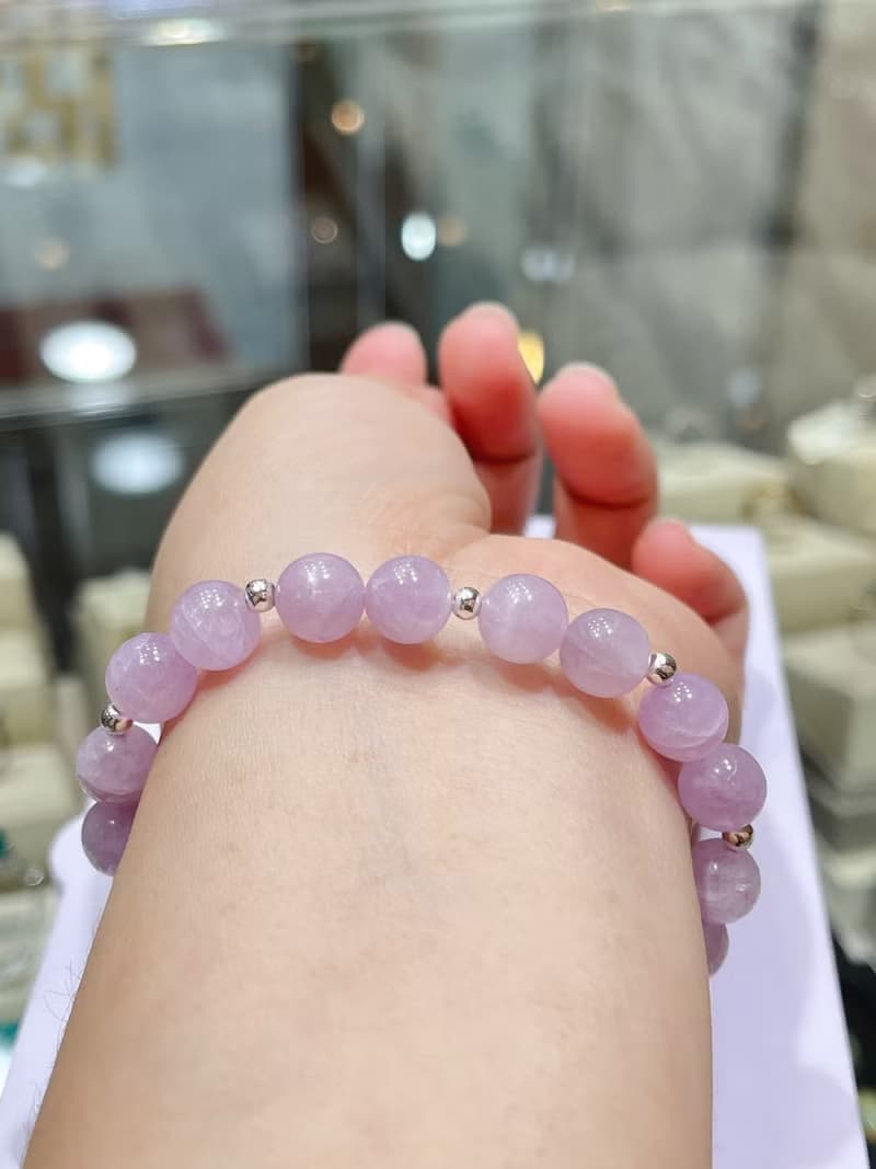 寶麗金珠寶-天然紫鋰輝石銀飾手鍊