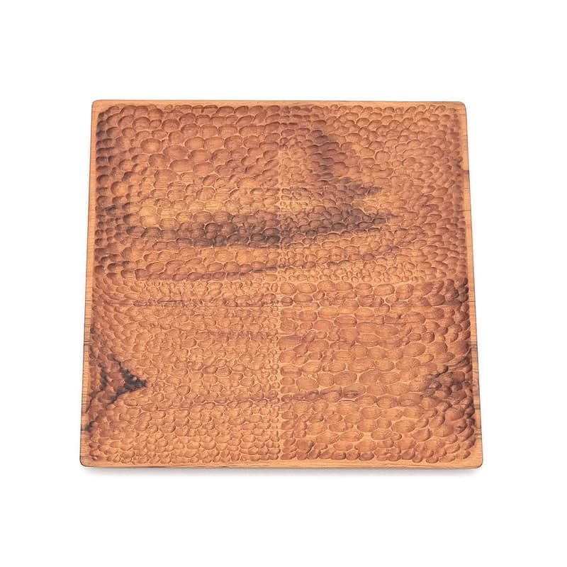 天然柚木方型托盤/餐盤XL號-波點│29CM不上漆原木製 露營野餐