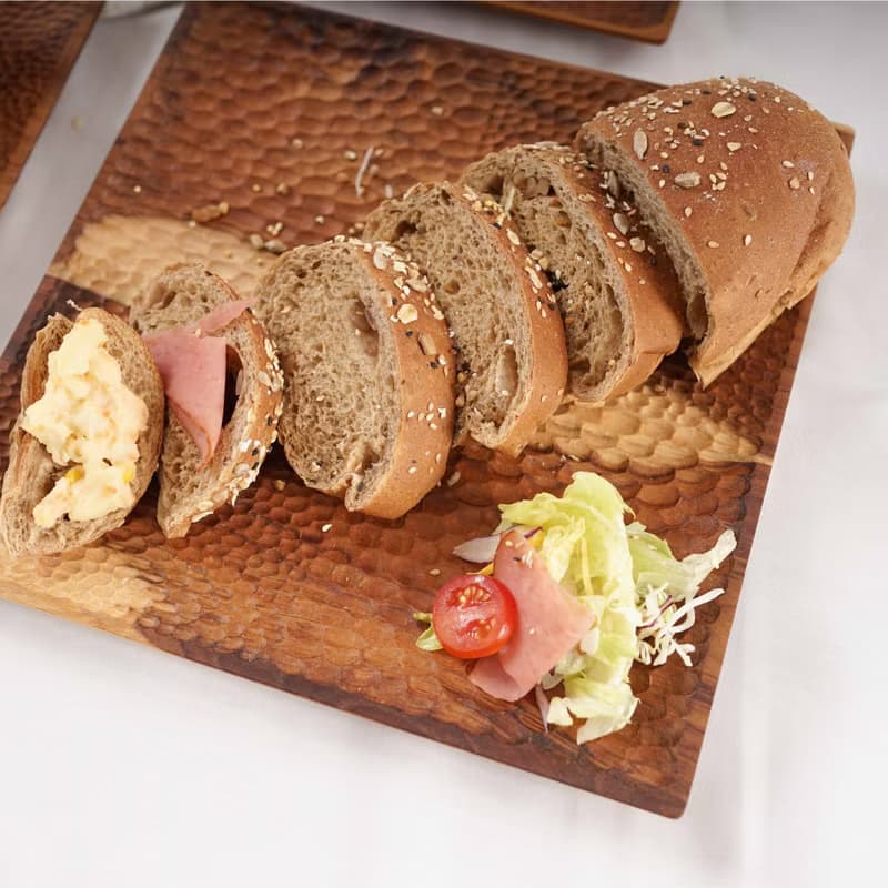 天然柚木方型托盤/餐盤XL號-波點│29CM不上漆原木製 露營野餐