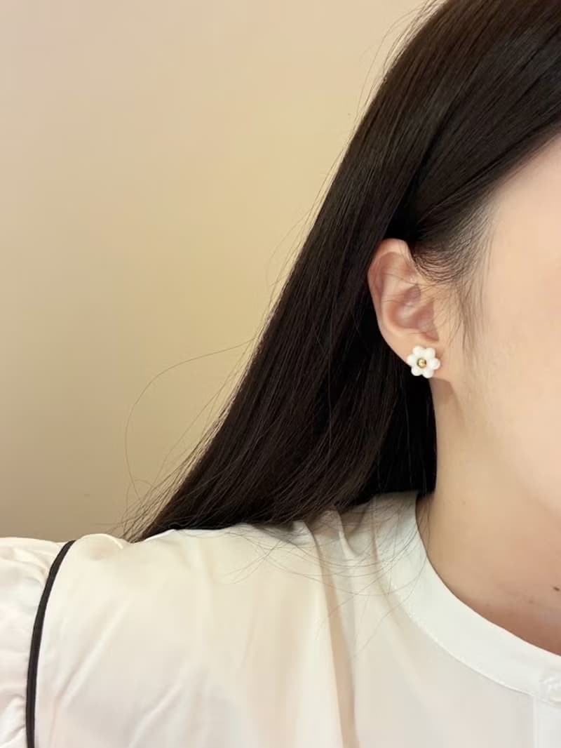 不鏽鋼 花綻 母乳耳環