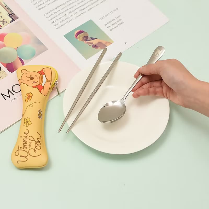 迪士尼 Disney 輕便餐具兩件組 餐具組 環保餐具 攜帶式餐具