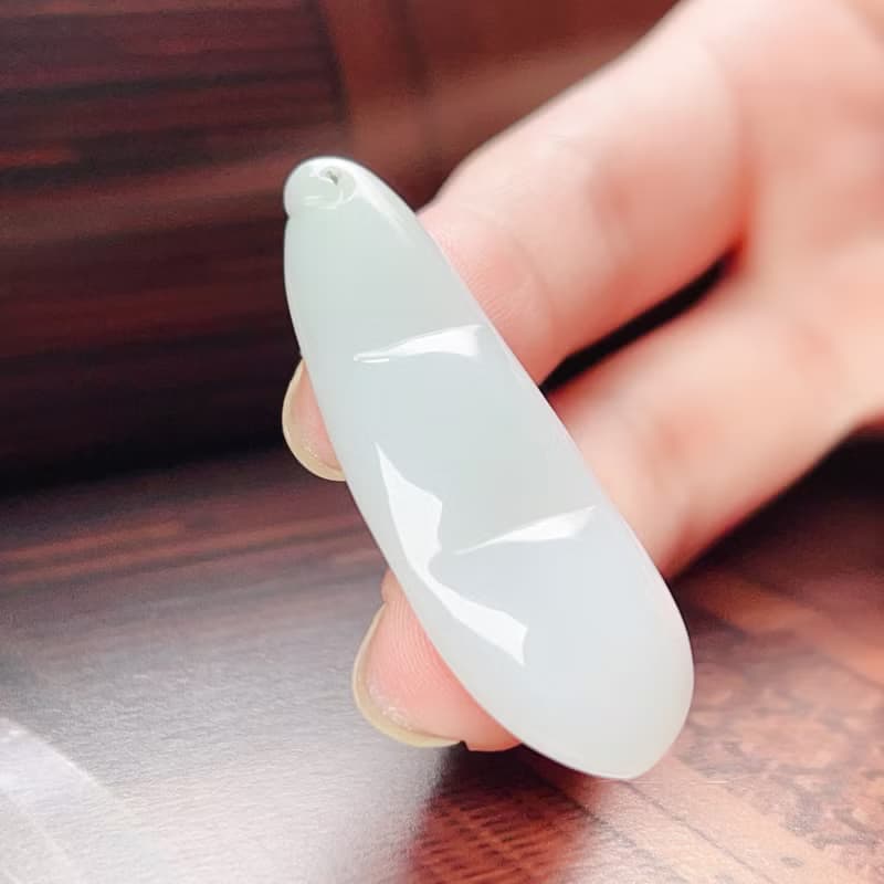 【福壽】白翡飄綠翡翠福豆  | 天然緬甸A貨翡翠 | 送禮
