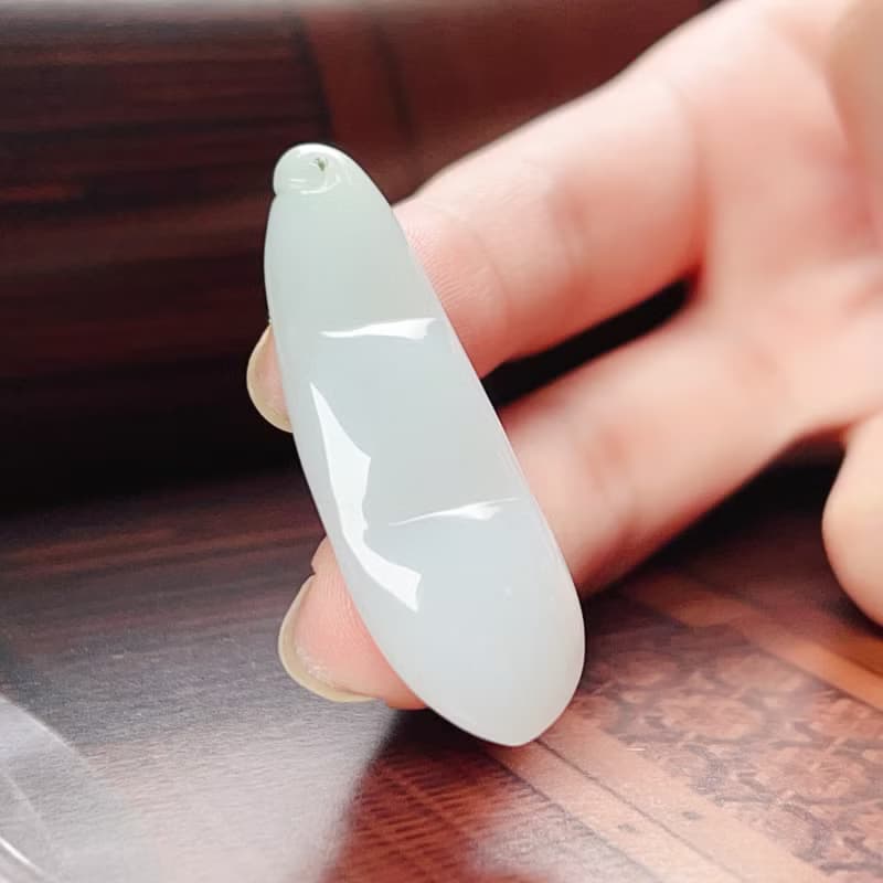 【福壽】白翡飄綠翡翠福豆  | 天然緬甸A貨翡翠 | 送禮