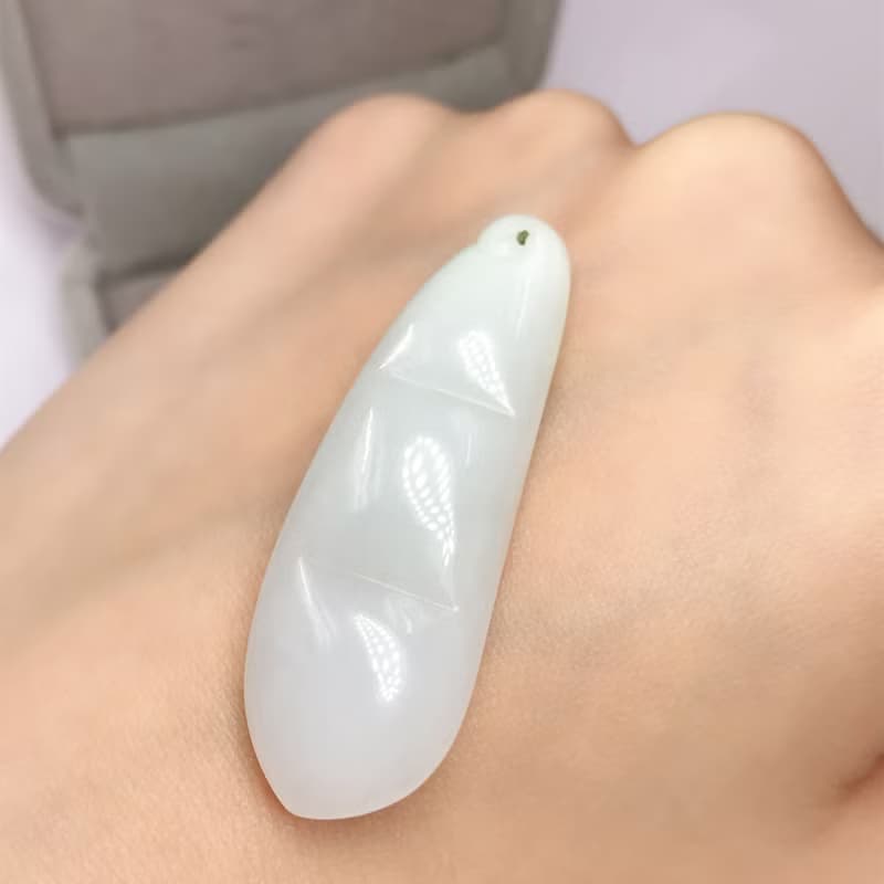 【福壽】白翡飄綠翡翠福豆  | 天然緬甸A貨翡翠 | 送禮