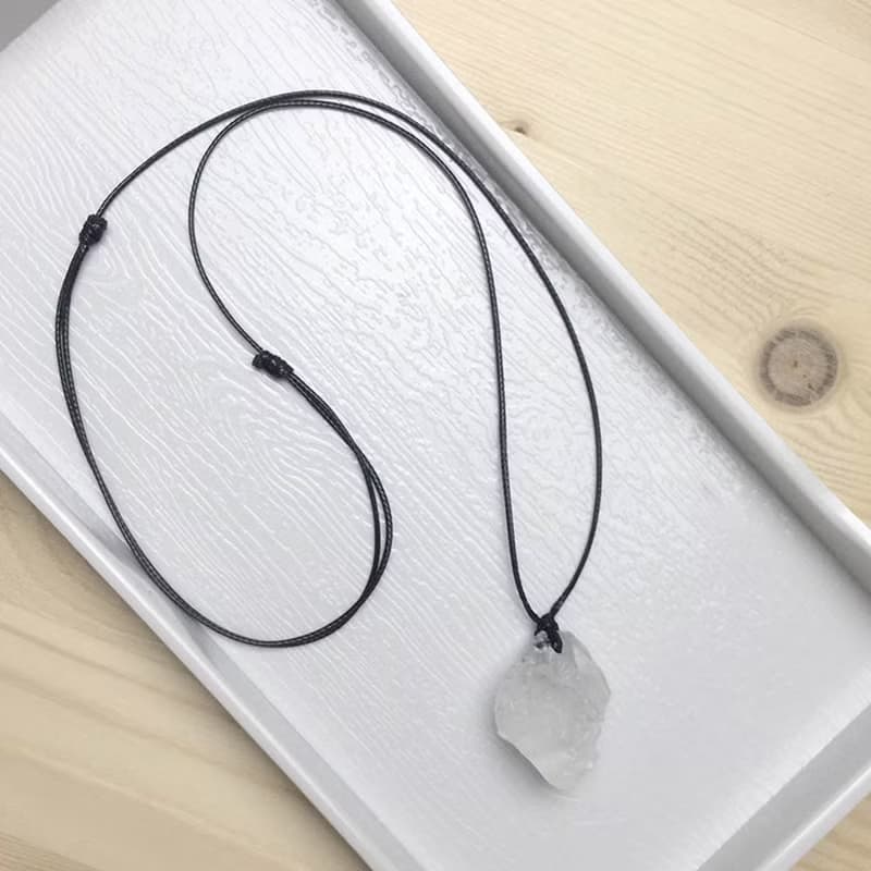 |原石吊墜系列|白水晶(項鍊x鎖骨鍊x皮繩x手工製作)