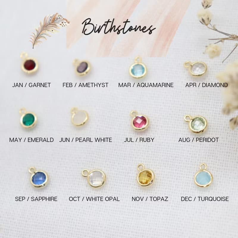 Red Rose & Birthstone Necklaces, Mini Birthstones, Gorgeous Rose Necklace