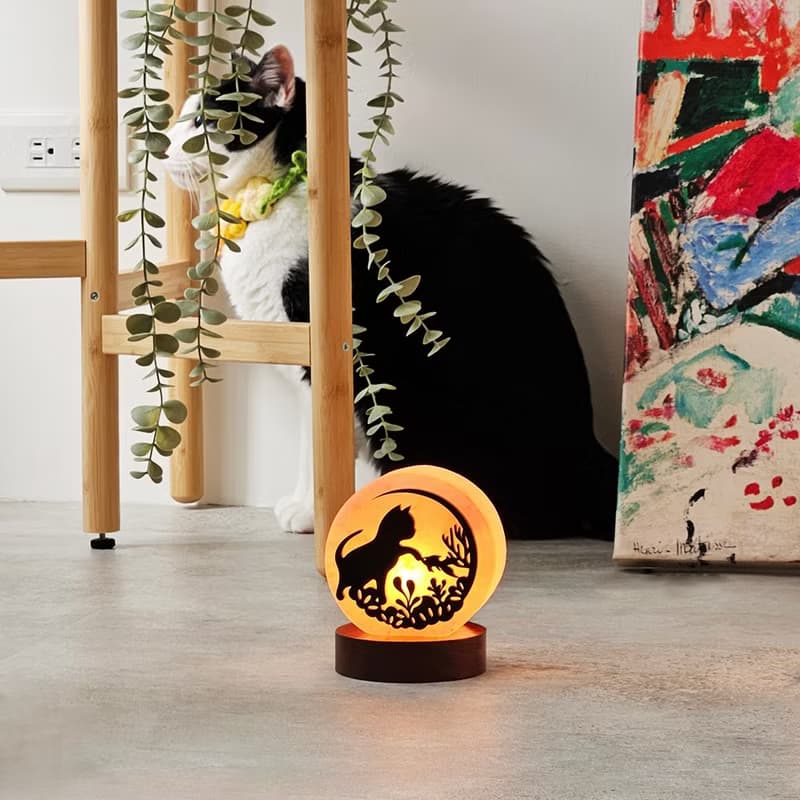潛夢之旅 I 小剪影 I 玫瑰款 l 鹽燈 l 貓系列 l 擺飾 夜燈