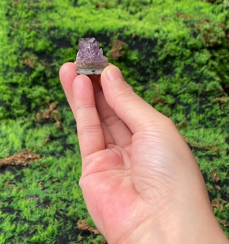 能量擺飾-天然原礦可愛紫晶簇 黑碧璽套組 招財保平安 快速出貨