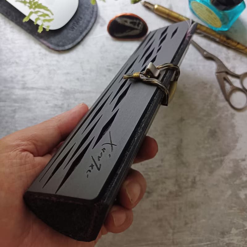 個性禮物/茉樂手盒/楊木極致黑/菱格紋/筆盒/眼鏡盒