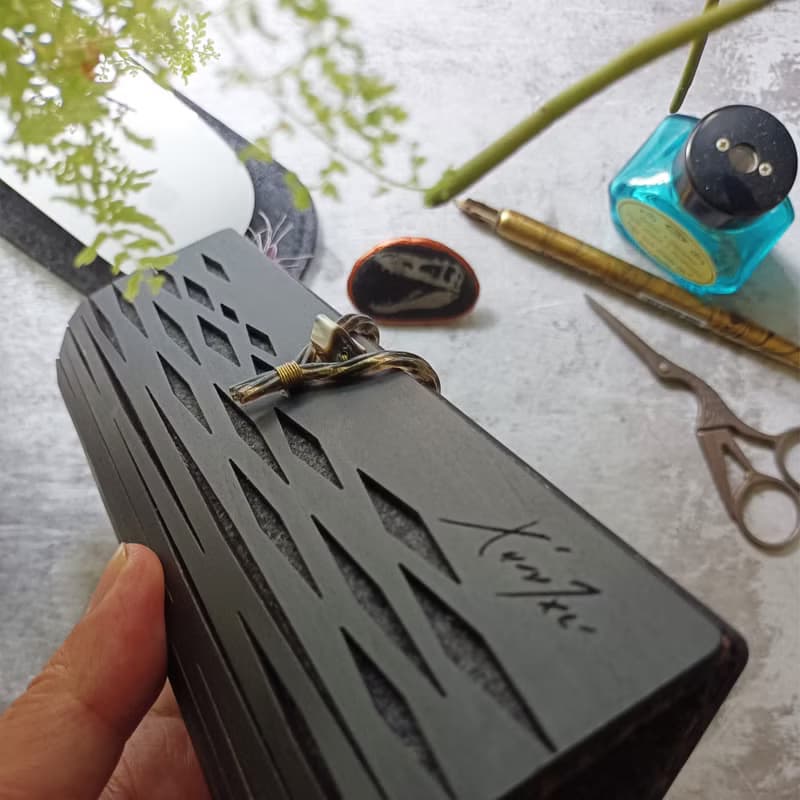 個性禮物/茉樂手盒/楊木極致黑/菱格紋/筆盒/眼鏡盒