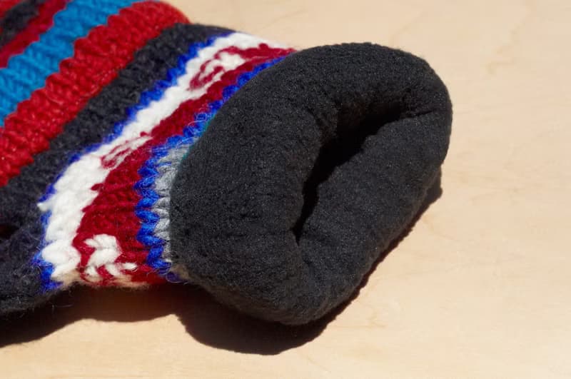 情人節禮物 創意禮物 限量一件手織純羊毛針織手套 / 可拆卸手套 / 內刷毛手套 / 保暖手套(made in nepal) - 熱帶南美森林 民族圖騰