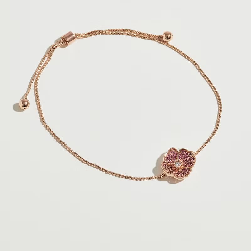 紫羅蘭鑲鑽可調式手鍊(共兩色)