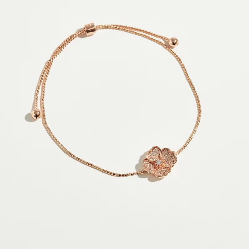 紫羅蘭鑲鑽可調式手鍊(共兩色)